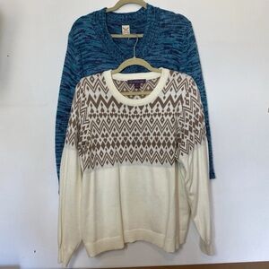 Women’s 2x 3x Sweaters Teal Blue Beige Ivory Neutral Super Soft Warm V-neck